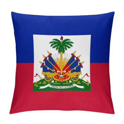 Haiti Flag Throw Pillow - CaribeHeart Haiti